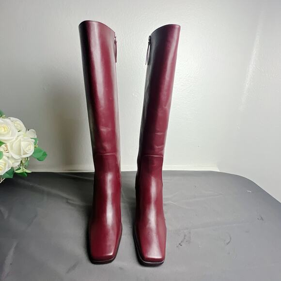 Reformation Claudette Ruby Leather Knee Boots Size 9 - Picture 8 of 8